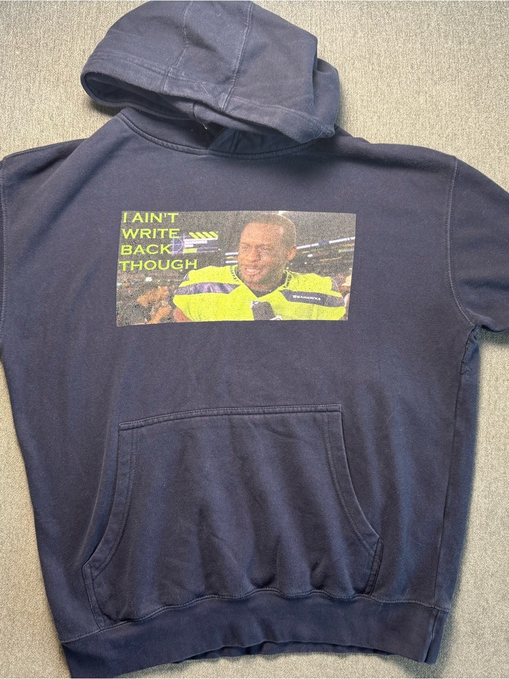 Navy Seahawks Geno Smoth Graphic Pullover Hoodie